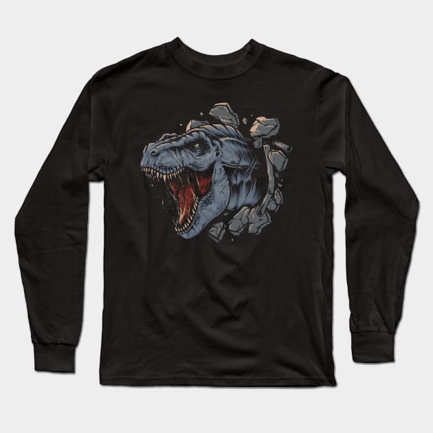 The head of a T-Rex Long Sleeve T-Shirt by WorldDinosaurs